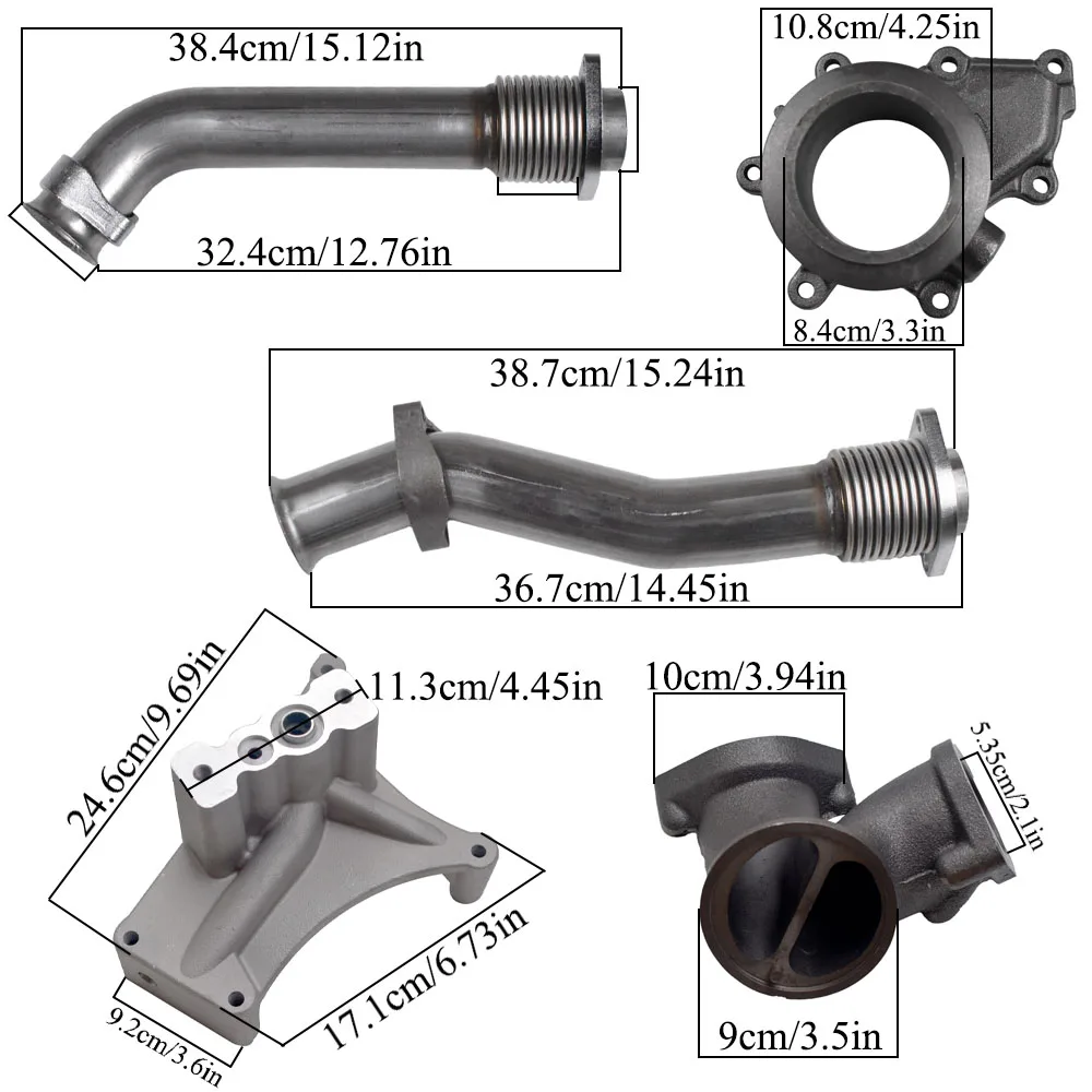 Turbo Pedestal Kit with EBP Valve & Up Pipes for Ford 1999.5-2003 7.3L Powerstroke Diesel