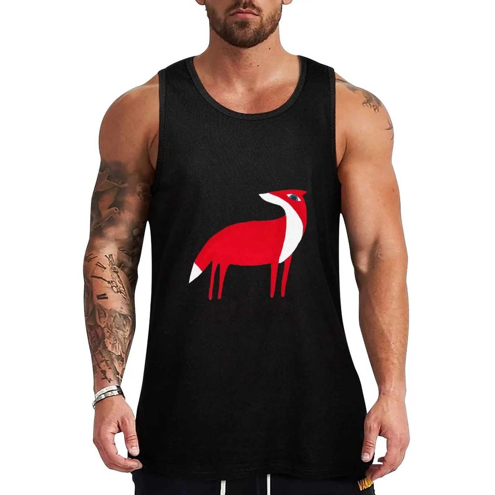 

Fox pattern Tank Top sleeveless gym shirt man fitness gym clothing cool things t-shirt gym man