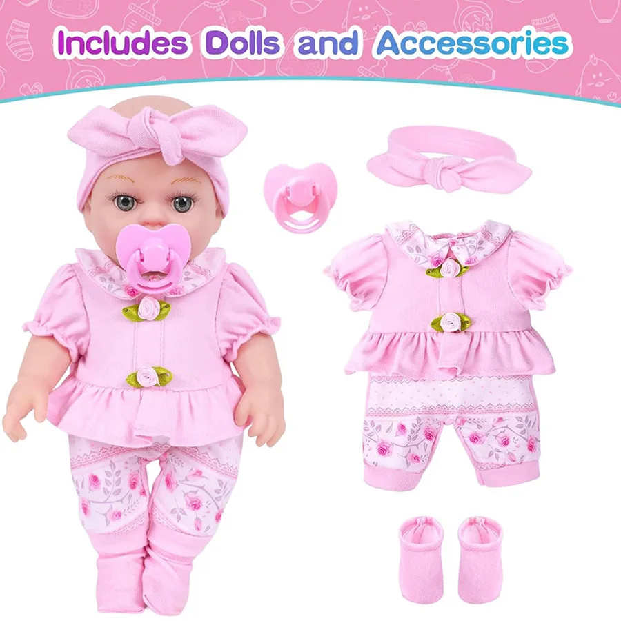 

30cm Simulation Reborn Dolls Baby Toys Set Girl Lifelike Reborn Dolls Full Body Vinyl Silicone Girl Doll Toys Birthday Gifts