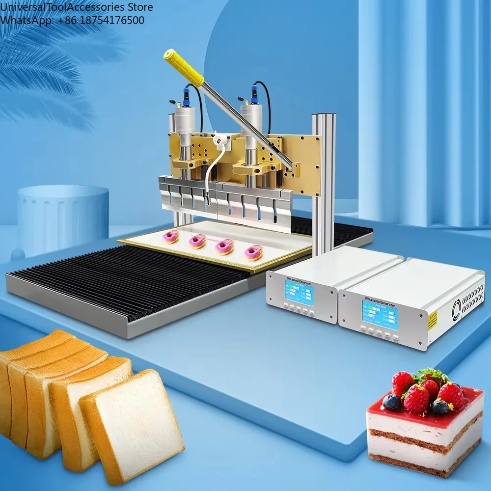 Sandwich Cake Continuous Cutting Machine Ultrasonic Double Knife Cutting square Cake  Cutting Machine