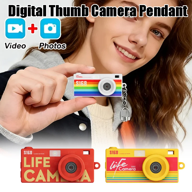 

Mini Thumb Camera Backpack Pendant Portable Camera with Screen for Students High Definition Photo Upload to Phone