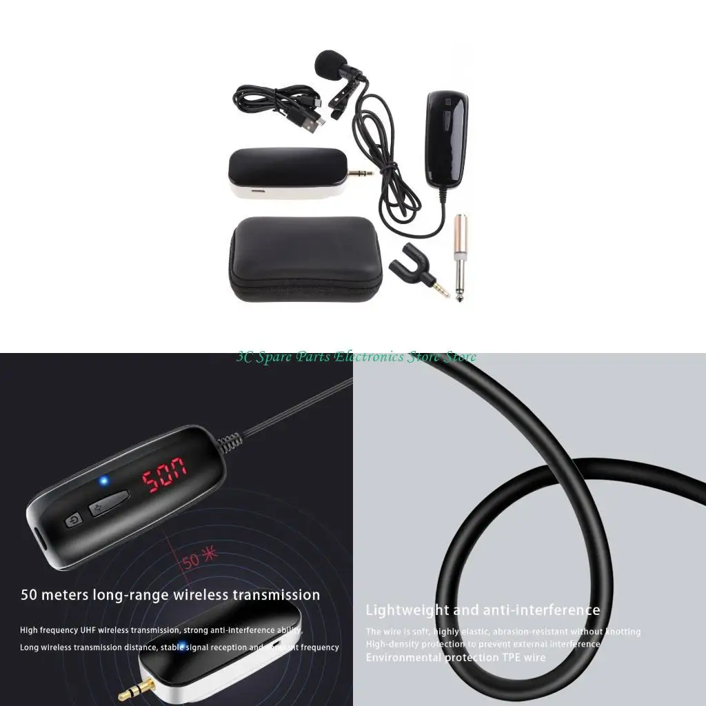 

SZ Wireless Microphone System Dual Channel Frequency Adjustable Anti Whistling Mic