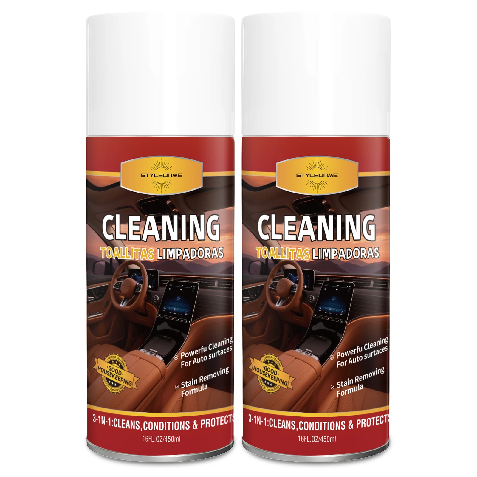 1/2PCS Leather Cleaner, Conditioner & Protector, Car Interior & Furniture Cleans Conditions and Restores Leather Surfaces, UV Protectants Help Prevent Cracking or Fading