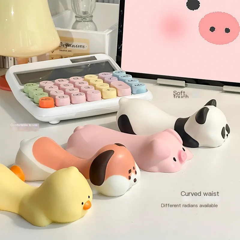 Decompression Memory Cotton Mouse Pad Wristband Pad Cute Office Desktop Mouse Wrist Pad Wrist Rest Cute Animals Unzip Mouse Pad