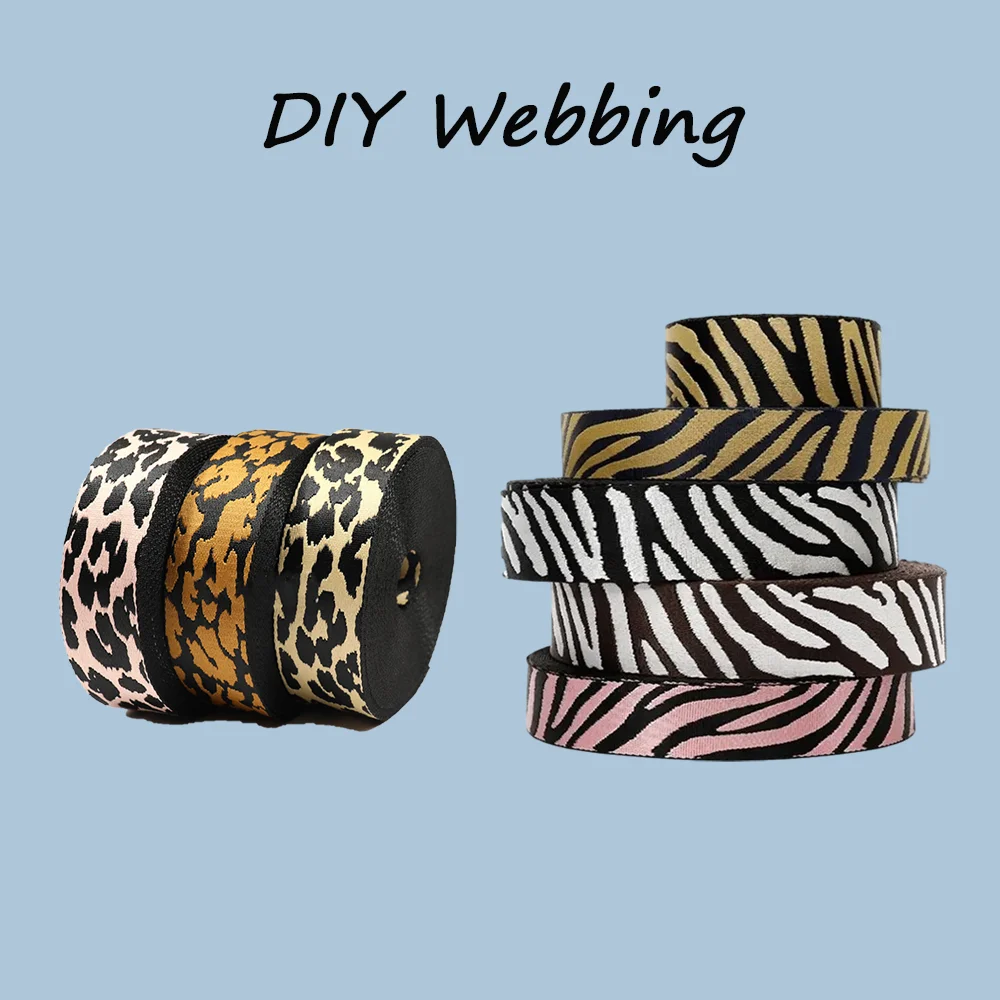 

1/2/5yards 38mm Nylon Webbing Heat Transfer Printing Leopard Zebra Print Guitar Strap Bass Ukulele Belt Sewing DIY Accessories