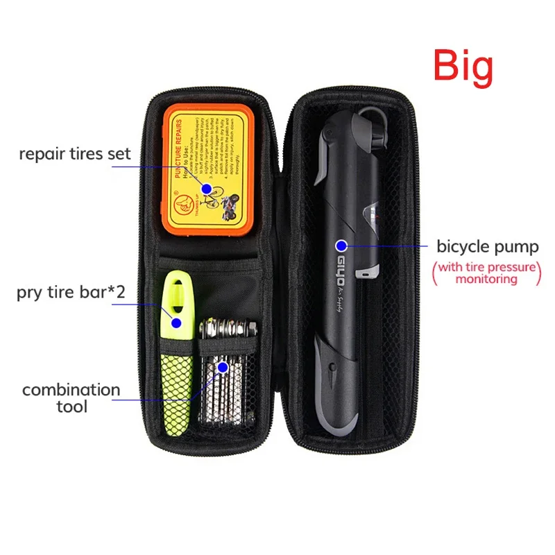 Bicycle Repair Tools Portable Bike Tire Repair Kits Bicycle Tool Pump Cycling Puncture Repair Tool Bag Bike Storage Bottle Bag