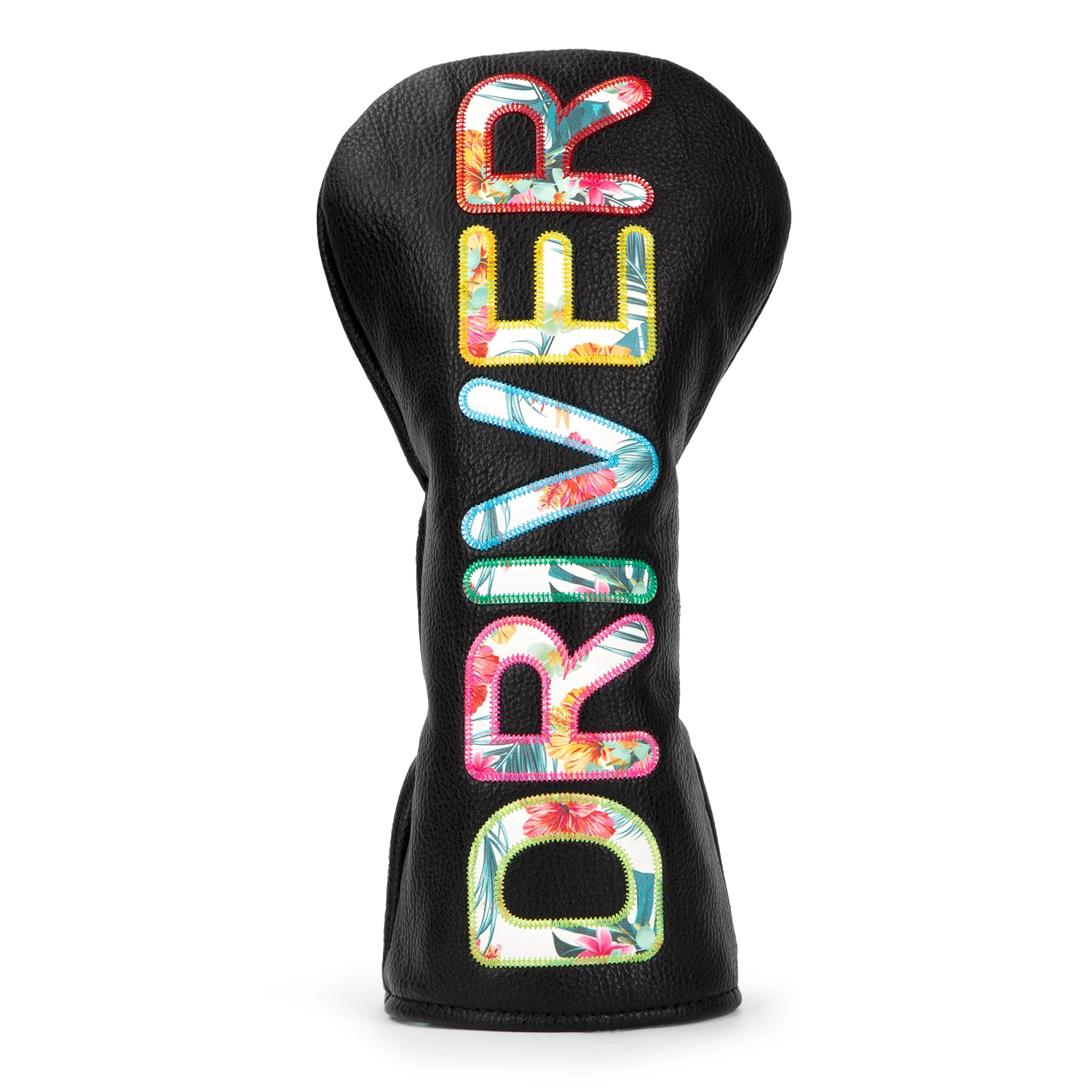 Black Colorful Premium Leather Golf HeadCover Elegant EmbroidenGolf Driver Head Covers Fariway Wood Covers Hybrid Head Covers 3W