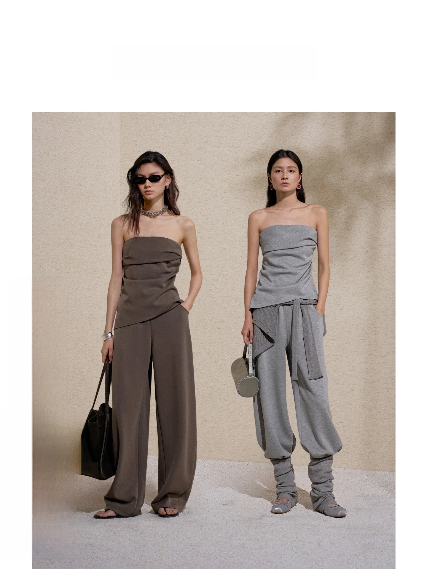 

Effortl Chic Casual Straight Leg Pants Set Women's Spring New Sle Breathable Polyester Fiber High Waist Color