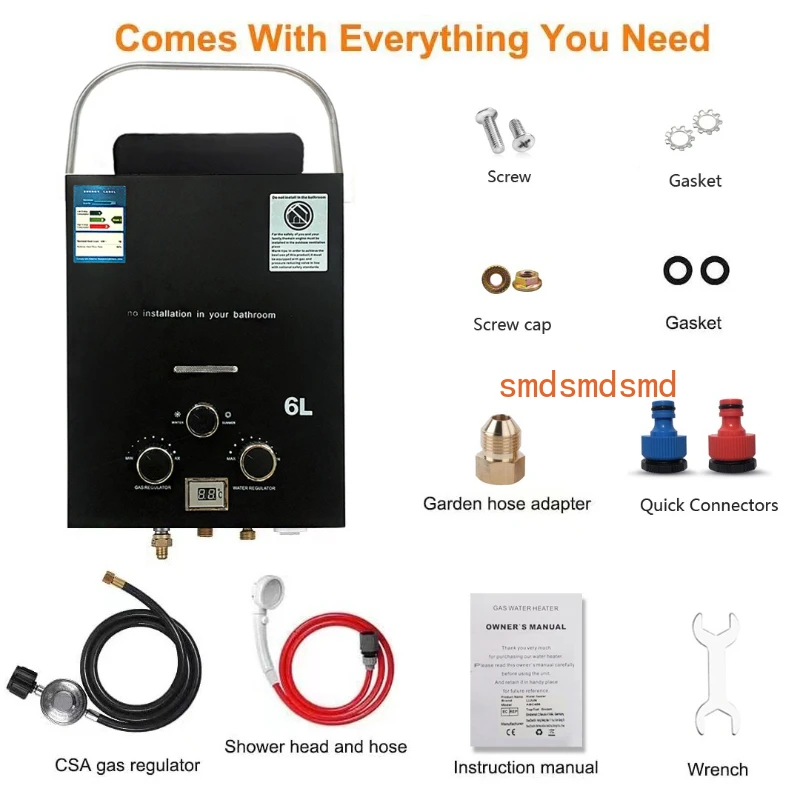 

New Tankless Water Heater Outdoor Camping Instant Heating Bath With Shower Head Hot Water Heater Car Truck Tent