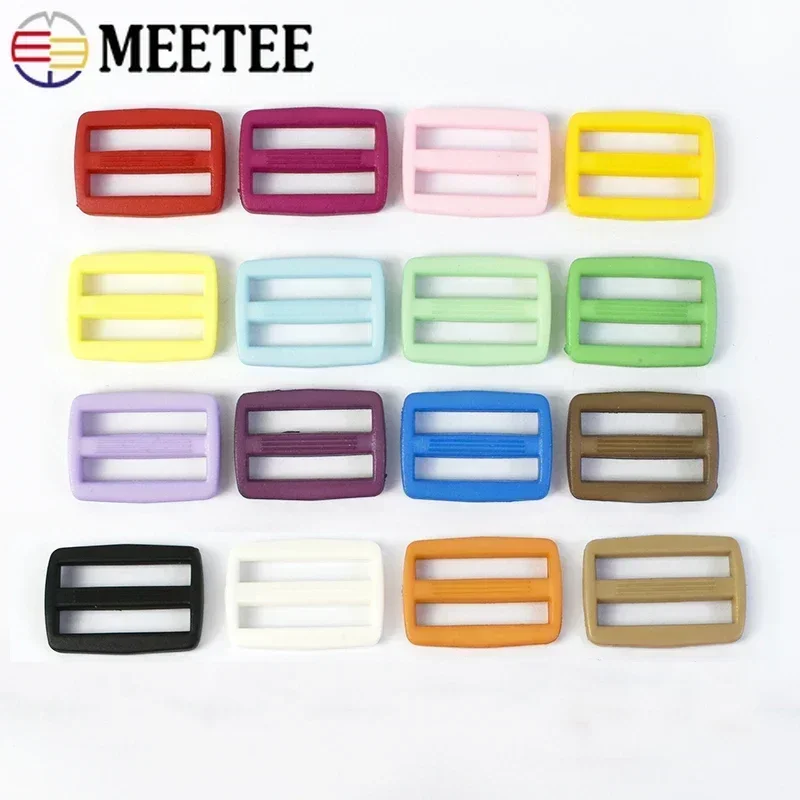 30/50/100Pcs 16/20/25mm Plastic Buckles for Knapsack Belts Bag Straps Tri-Glide Slider Rings DIY Accessories Adjustable Clasps