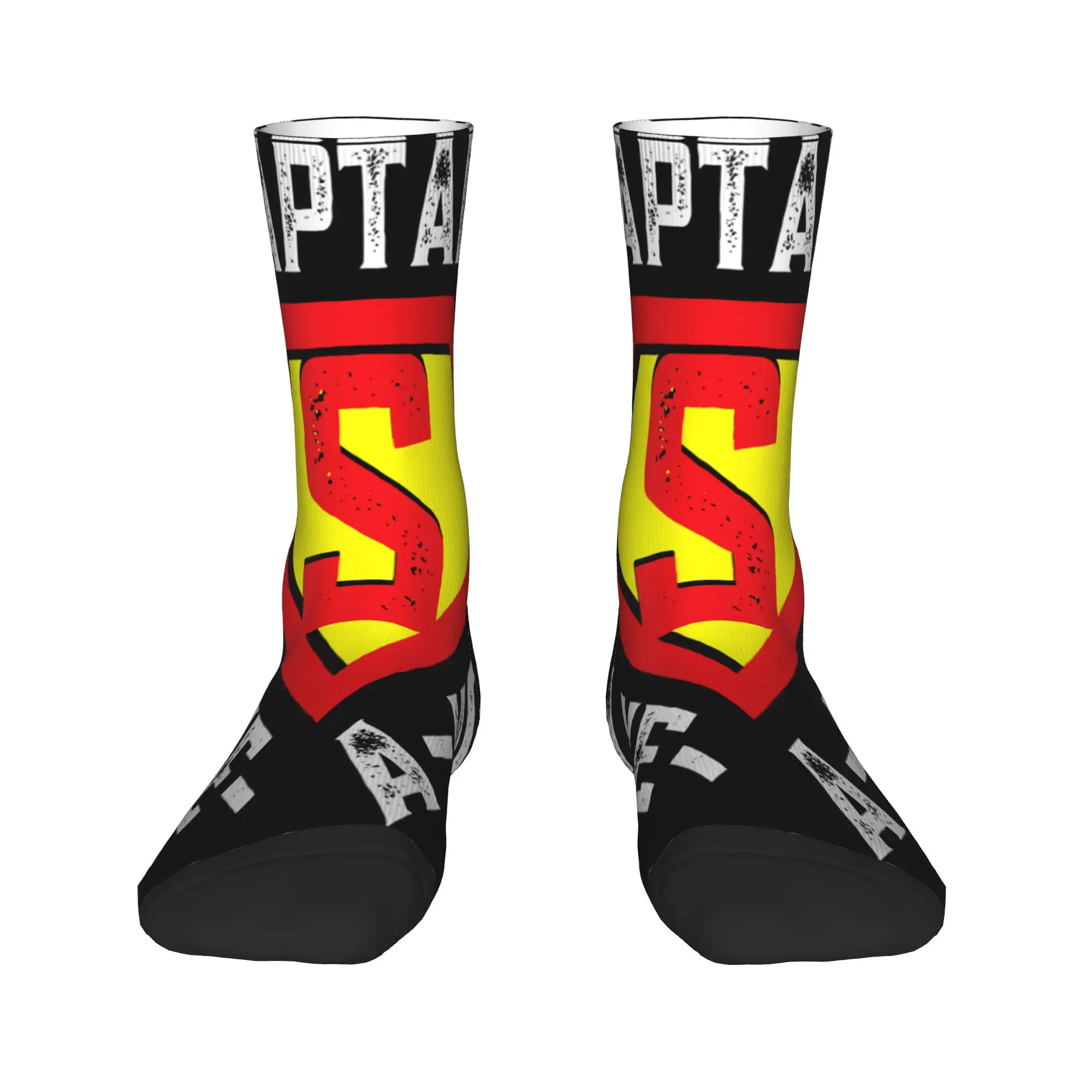Captain Save a Hoe Costume Halloween Stockings  Casual Socks Men High Quality Socks Autumn Cycling Pattern Non Skid Socks Gift