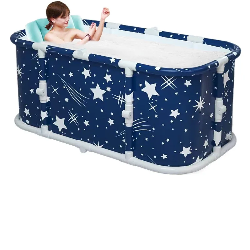 Installation-free Bath Bucket Adult Children Folding Square Household Full Body Bathtub Bath Bucket