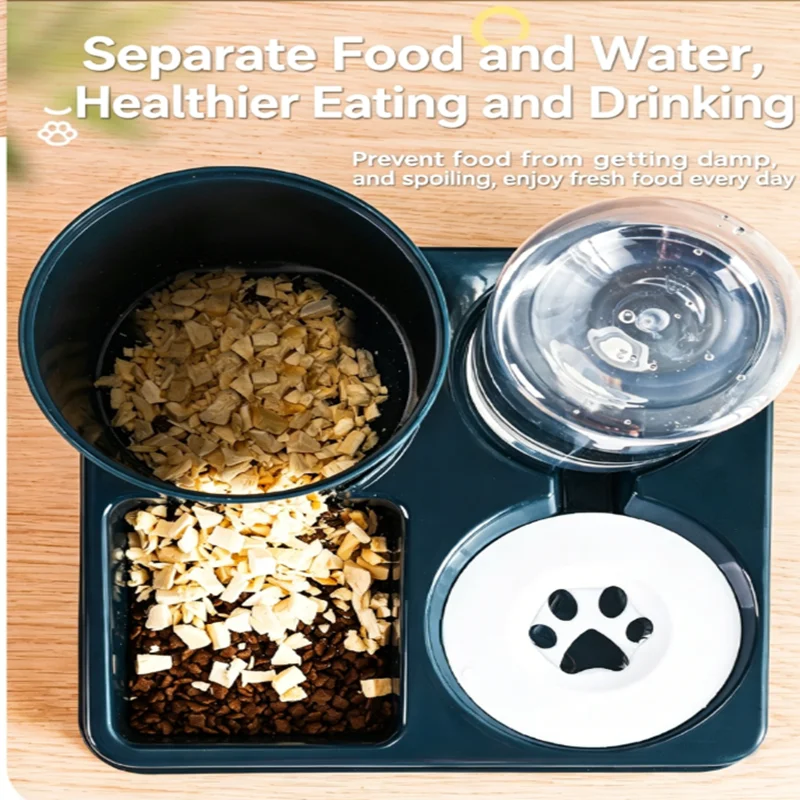 Double Cat Bowl Raised Anti Slip Pet Food Water Feeder No Spill Detachable Design for Cat  Dog Puppy Daily Pet Feeding Supplies