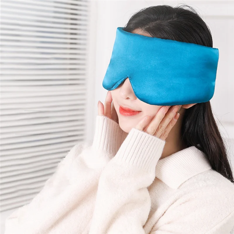 Unisex Overnight Sleeping Eye Mask, Blackout Eye Mask, Silk Sleeping Eye Mask with Stickers(Black)