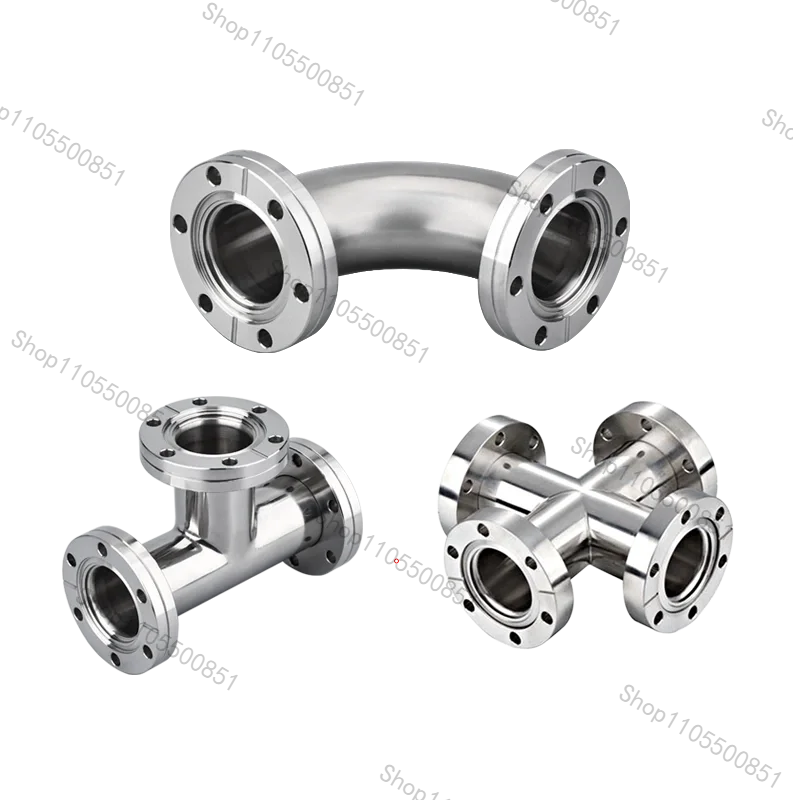 304 Stainless Steel Vacuum CF Flange Tee, Vacuum Quick-loading Tee, Export Quality, Rust-proof and Corrosion-resistant