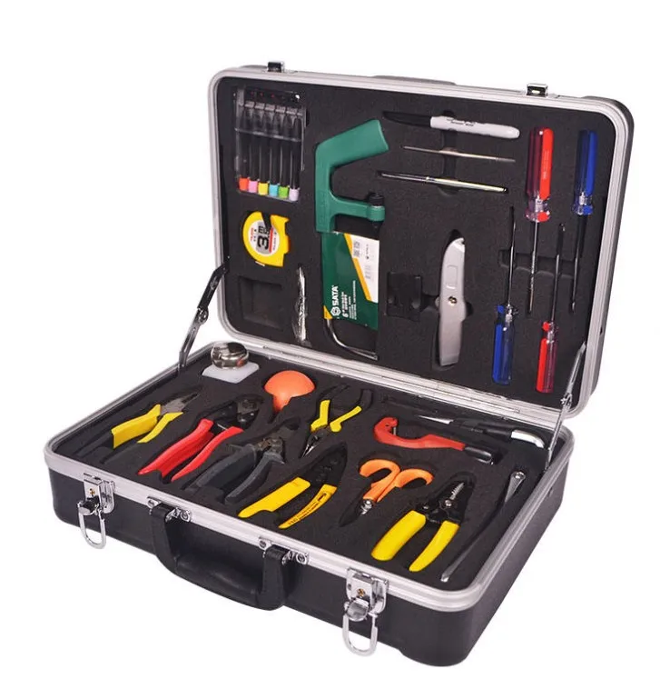 Fiber Optic Splicing Toolkit TK-6300 Crimping and Fusion Splicing Tool Kit with Case for Fiber Optic Equipment