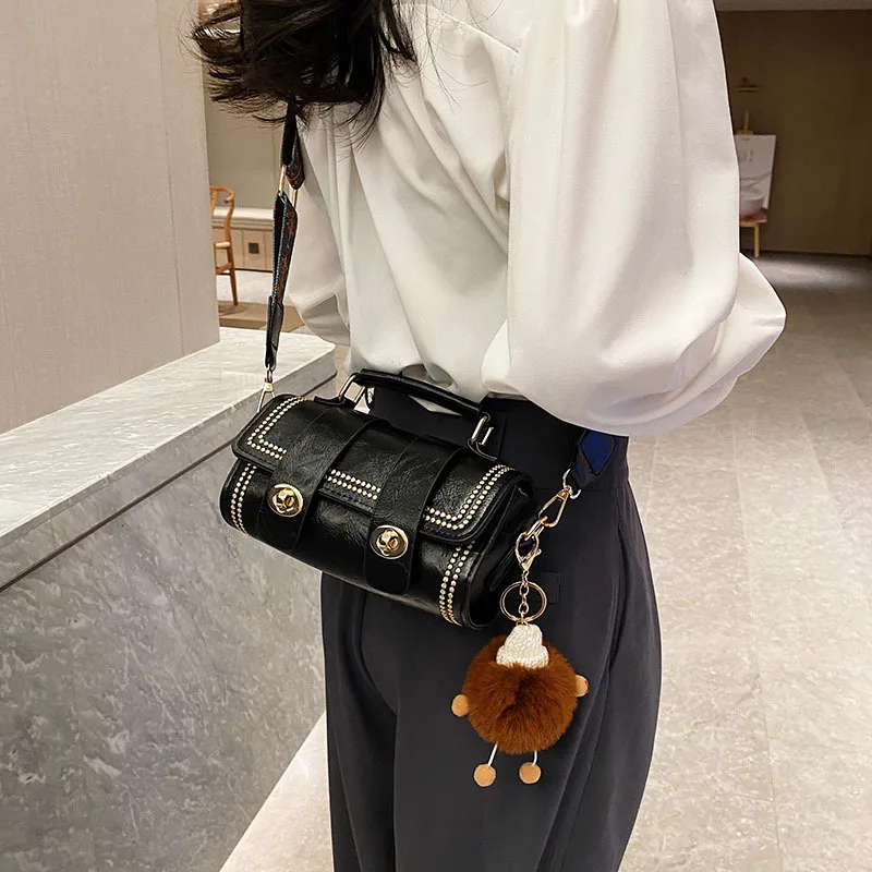 2023 New Fashion Trend PU Leather Crossbody Bag Leisure Westernized Korean Handbag Broadband Cambridge Bag