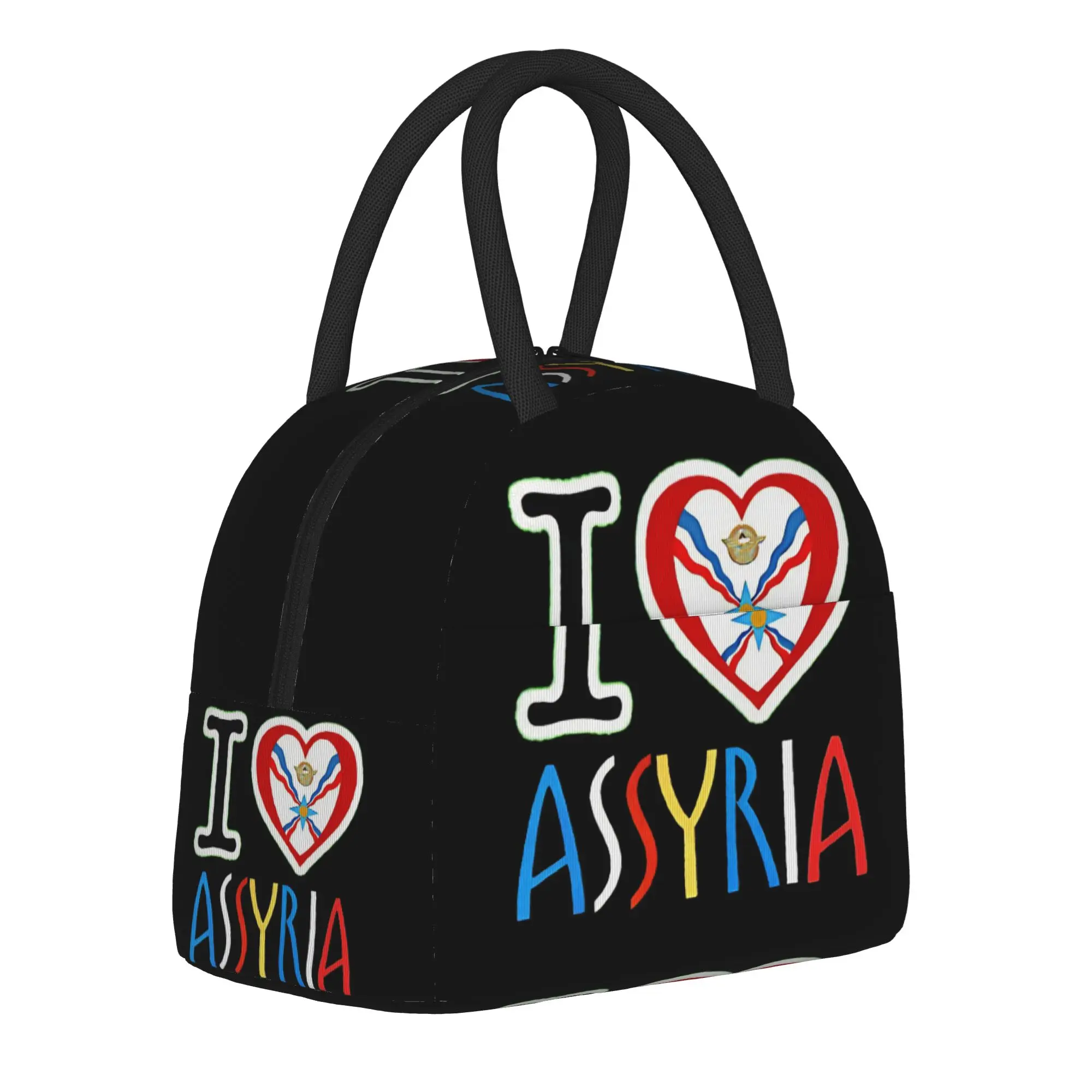 Assyrian Flag Insulated Lunch Bags for Men Women  Storage Food Box Portable Cooler Thermal Lunch Box For Picnic