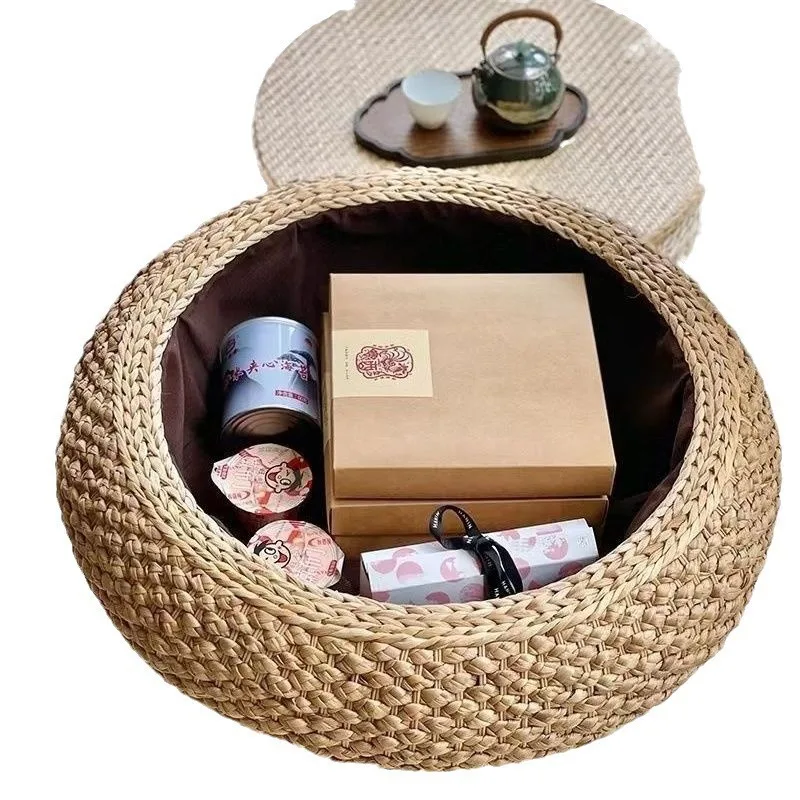 Bedroom home simple windowsill low table, rattan storage