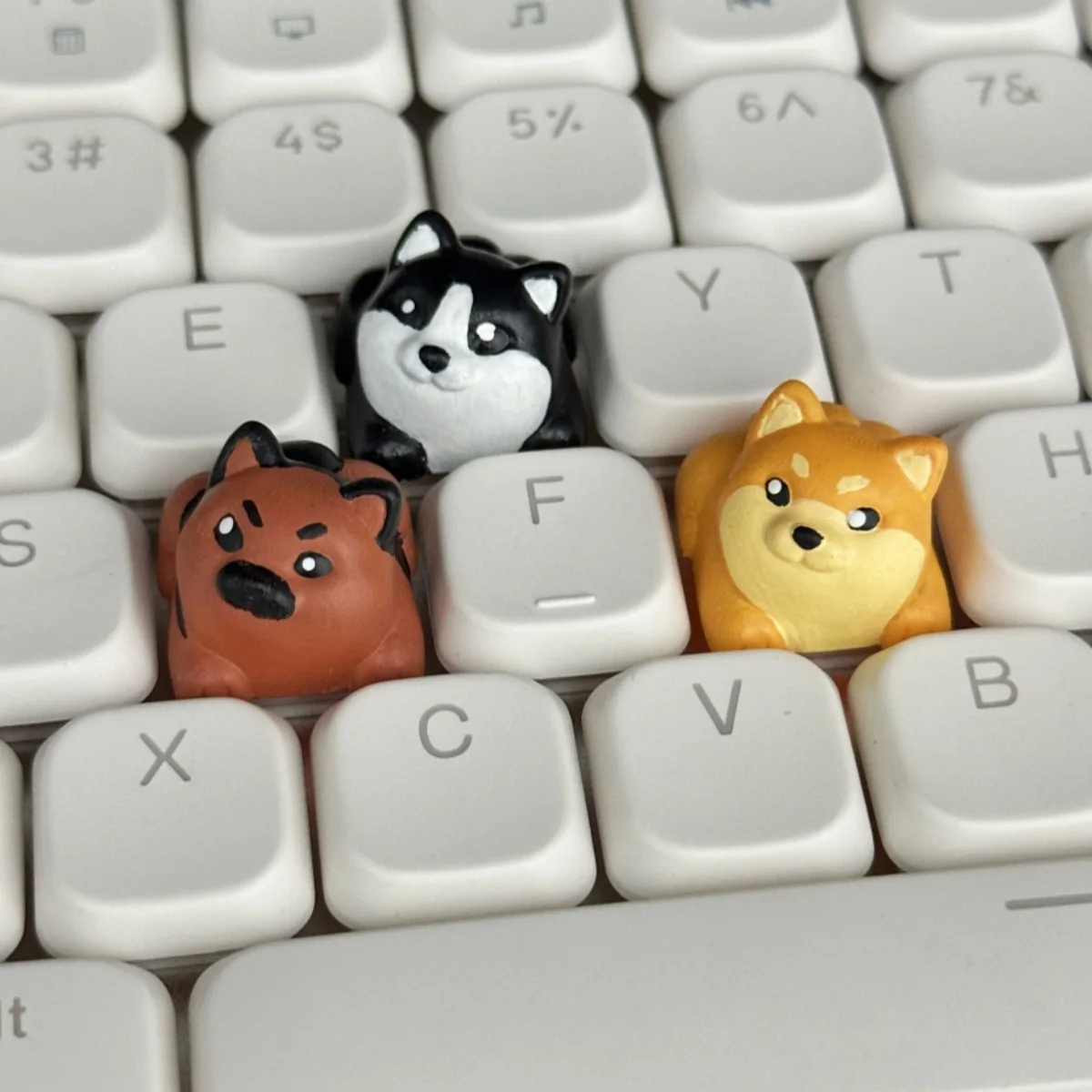 Handmade DIY 3D Resin  Puppy Dog Shiba Inu Keycap Cross Axis Mechanical Keyboard Keycap Single