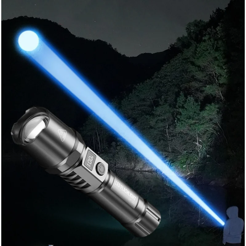 

LED Strong Light Charging Super Bright Outdoor Long-beam 500M Laser Zoom Durable Household Lumen Flashlight