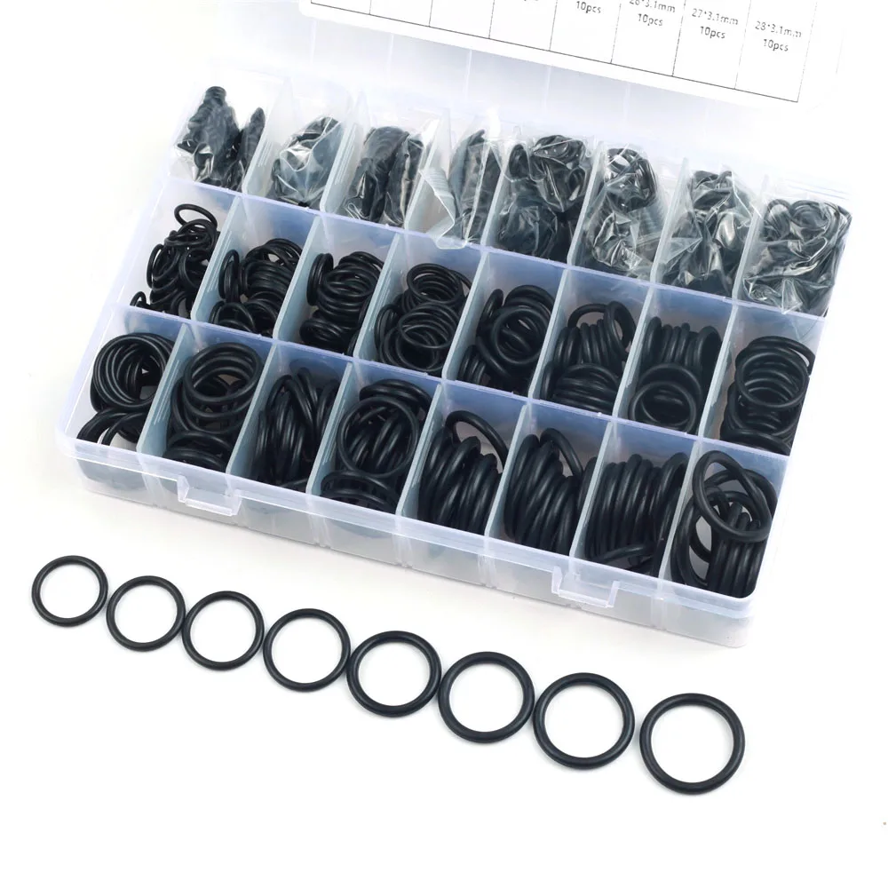 740pcs 1200PCS Boxed Nitrile Rubber O-ring Kit NBR Seal Gasket Oring For Car Auto Vehicle Repair Oil Resistant O Ring Set