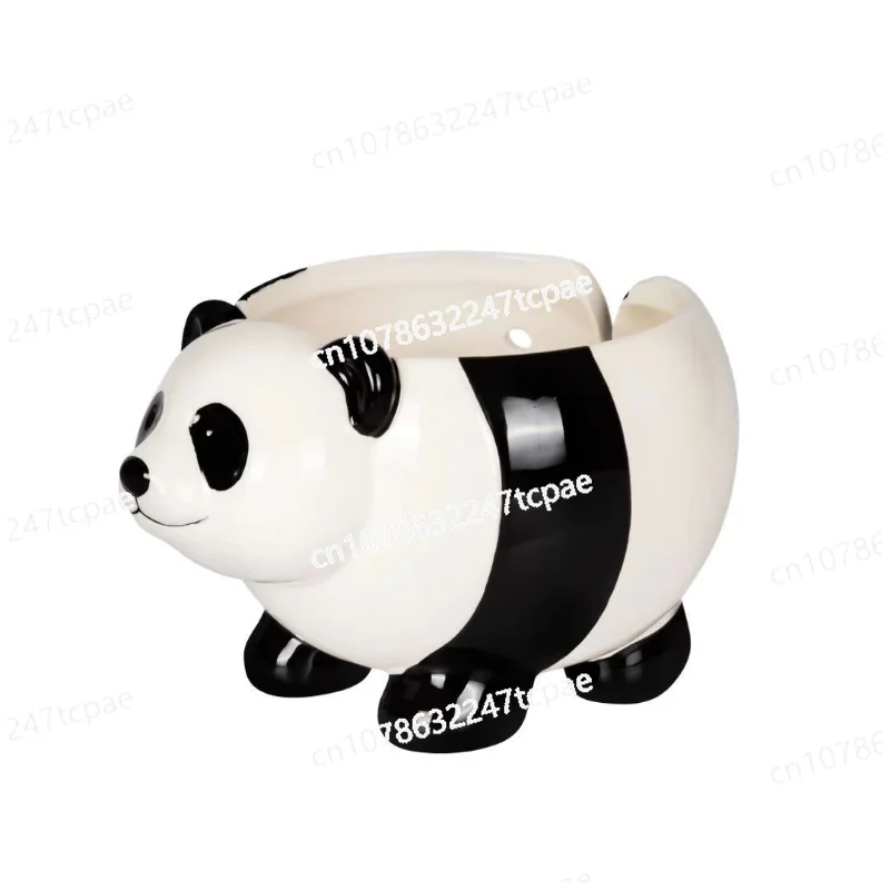 

Cute panda shape living room table ceramic wool storage bowl storage bowl entrance key storage