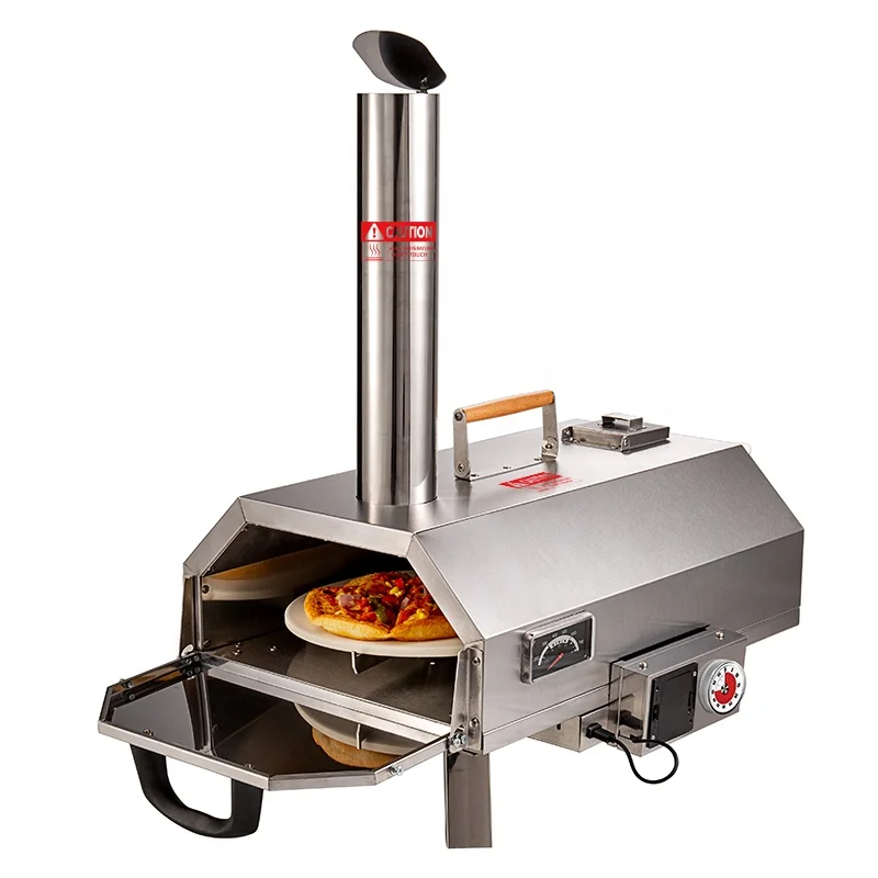 Pizza Machine Maker Automatic Rotating Bbq Grill Outdoor Wood Fired Pizza Oven