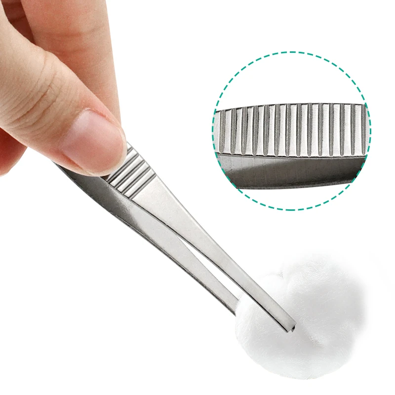 1 Piece  Stainless Steel Tweezers with Straight Serrated Tip Daily Garden Tool All-purpose Plier 12.5cm