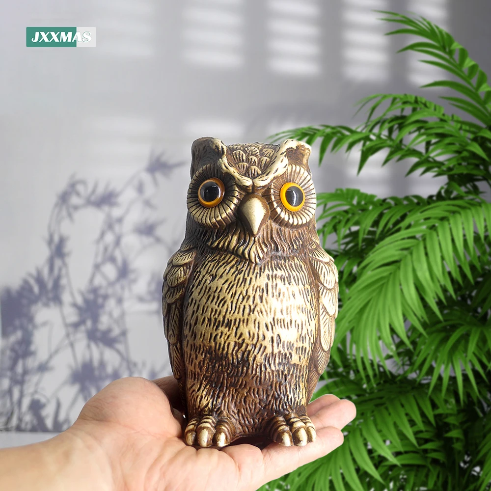 Realistic Birds Owl Scared Animal Scarecrow Home Decor Lawn Courtyard Decoration Art Sculpture Garden Statue Desktop Crafts Toys