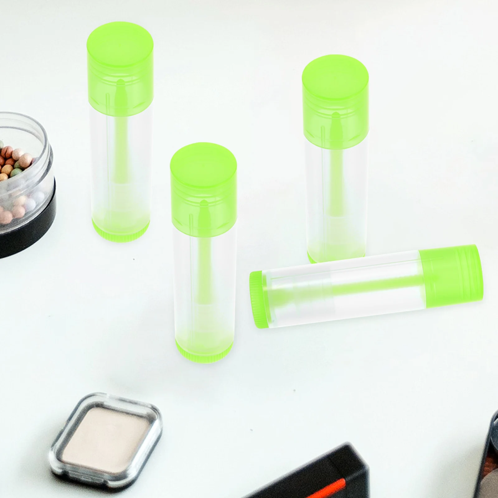 30pcs Lipstick Tubes Portable PP Material Refillable Lip Balm Containers Mini Gloss Travel Size Lip Balm Container DIY