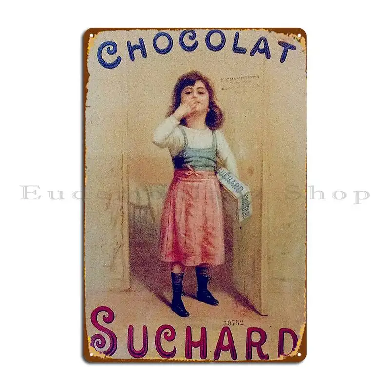 Retro Chocolat Postcard Metal Sign Garage Rusty Pub Garage Plaques Designer Tin Sign Poster