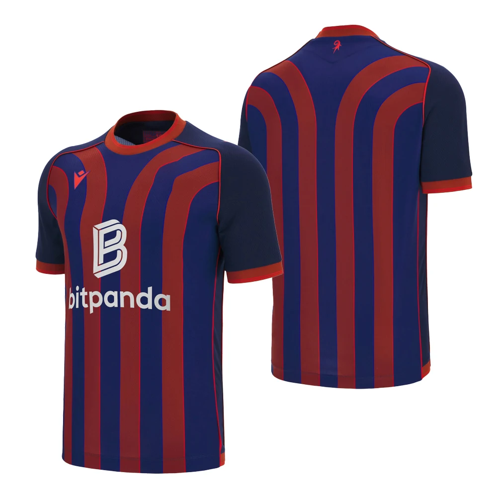 

Macron25-26 Season Home And Away Jersey With Blue And Red Vertical Stripes For Football Sports Customizable Men's Sports T-Shirt