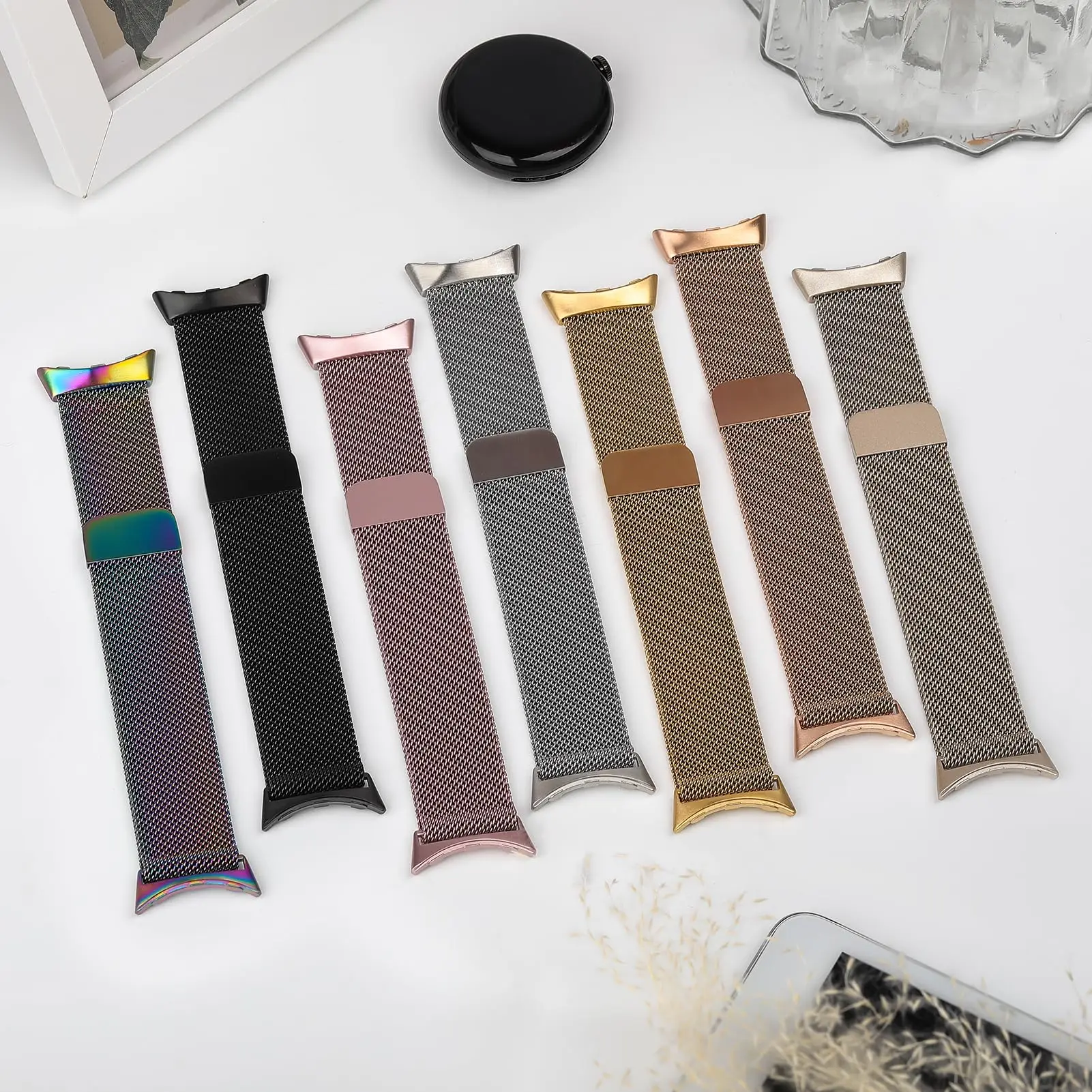 Milanese Loop Armband für Google Pixel Watch 5 4 3 2 45mm 41mm Metallgliederband Correa Armband Ersatz Smartwatch Zubehör – Detail 3