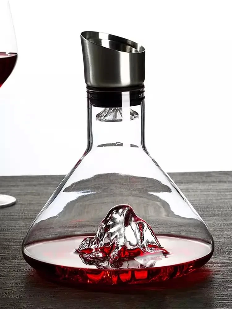 Creative Transparent Iceberg Design Wine Decanter, Lead-Free Crystal Glass, Wine Accessories, Barware Decanters, 1.5L