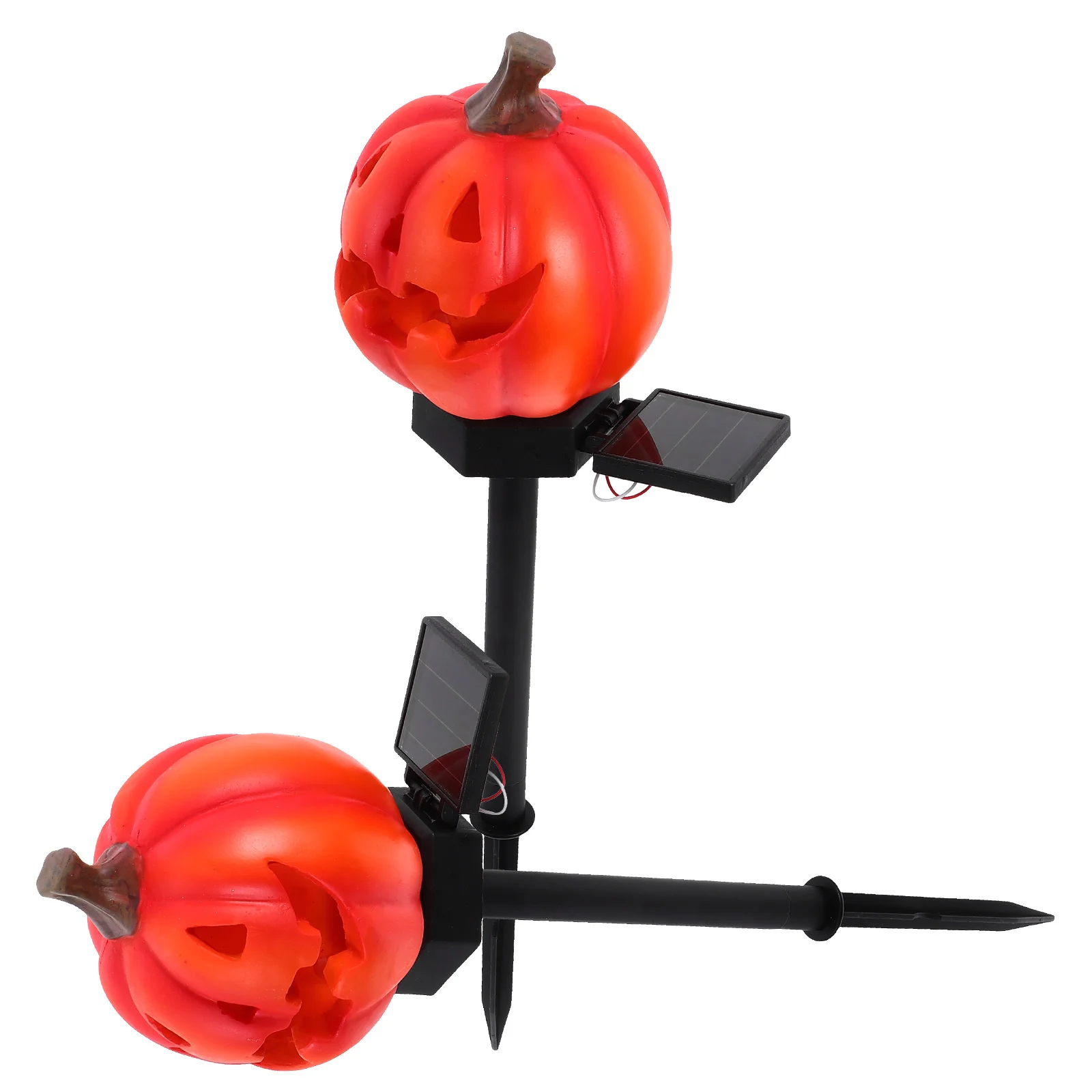 

2pcs Powered Pumpkin Garden Stake Lights Halloween Outdoor Decor Solar Lamp For Lawn Pathway Decoration Solar Yard Light Ghost