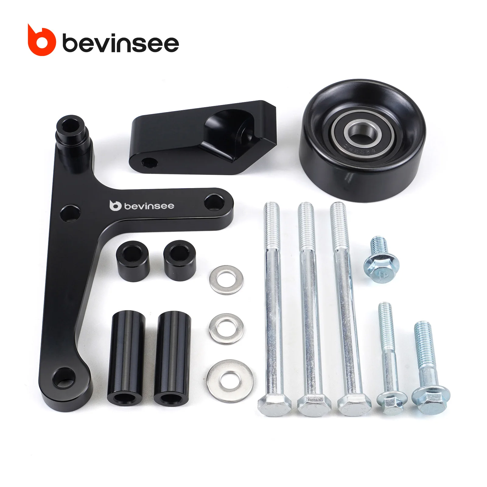 

BEVINSEE LS Truck Low Mount Alternator Bracket w/Pulley and Rear Brace for LSX for 1998-2002 Chevrolet Camaro LS1