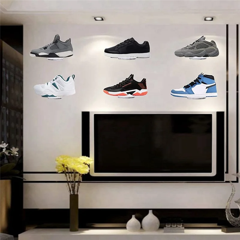 

18 Pcs Clear Acrylic Floating Shelves For Wall Mount,Shoe Shelves,Floating Sneaker Display,Show Shelf,Wall Shoe Rack-B61B