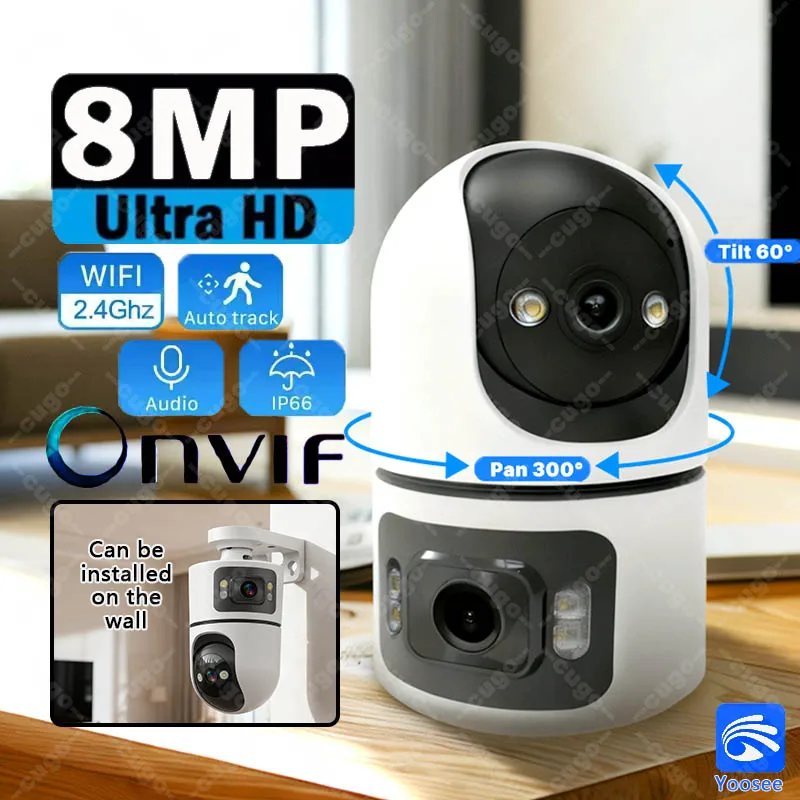 yZ[zYOOSEE 8MP X}[g WiFi J fAY IP J J[iCgrW oI[fBI ZLeB CCTV Ď xr[j^[