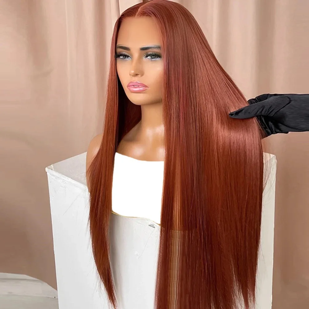 Remy peruca de cabelo natural, cabelo liso, vermelho escuro, marrom, hd, 13x6, 13x4, 5x7, sem glueless, longo