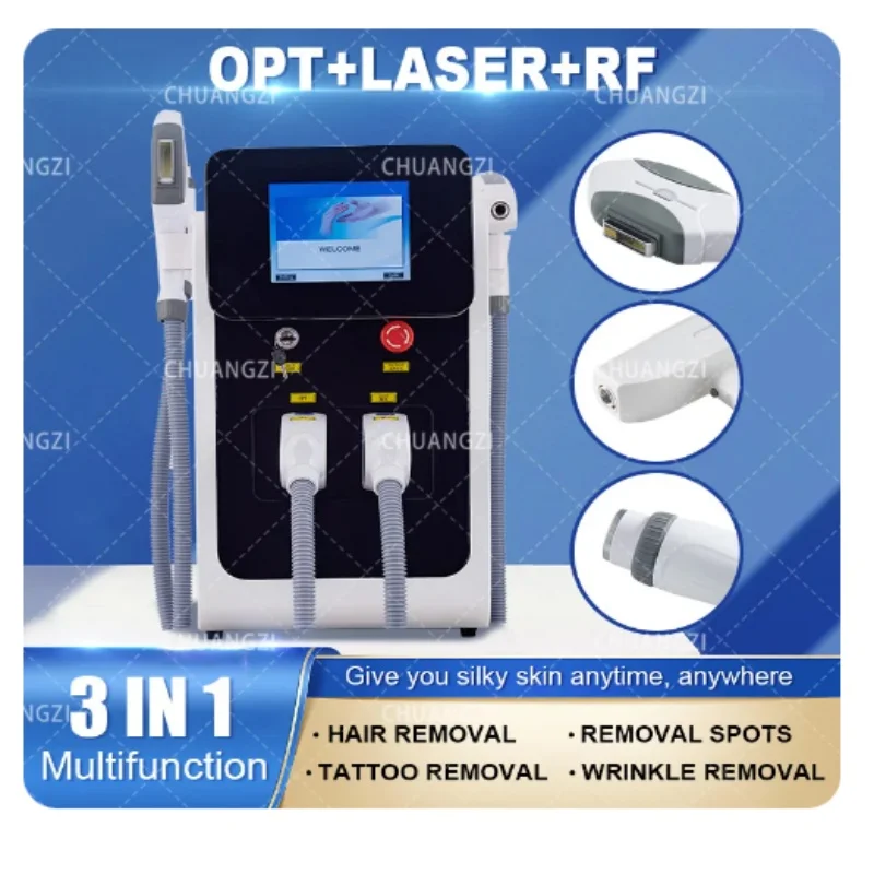 3 in 1 OPT Laser E-light IPL Nd Yag Hair Remove Pigment Tattoo Removal Machine Wrinkle Picosecond Skin Rejuvenation Vascular