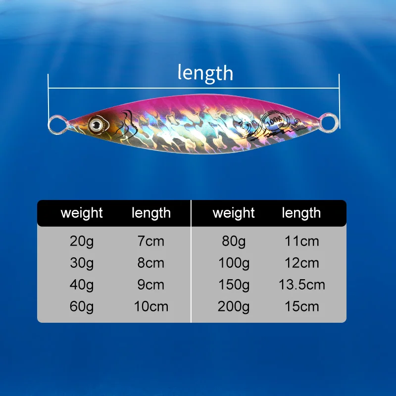 Metal Jigs 20g 30g 40g 60g 80g 100g 150g 200g 3D Eyes 130g Crankbait Trolling Hard Fishing Lure Laser Body Shiny Fishing Tackles