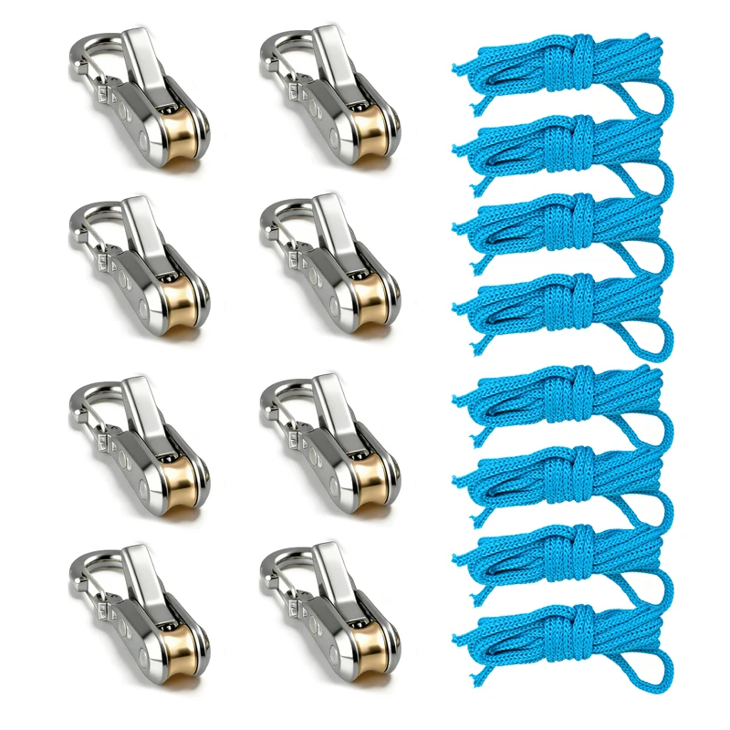 Herramienta para atar cuerdas y tensor con tensor de rodillo, hebilla retráctil de alta resistencia con cuerda adicional, adecuado para acampar