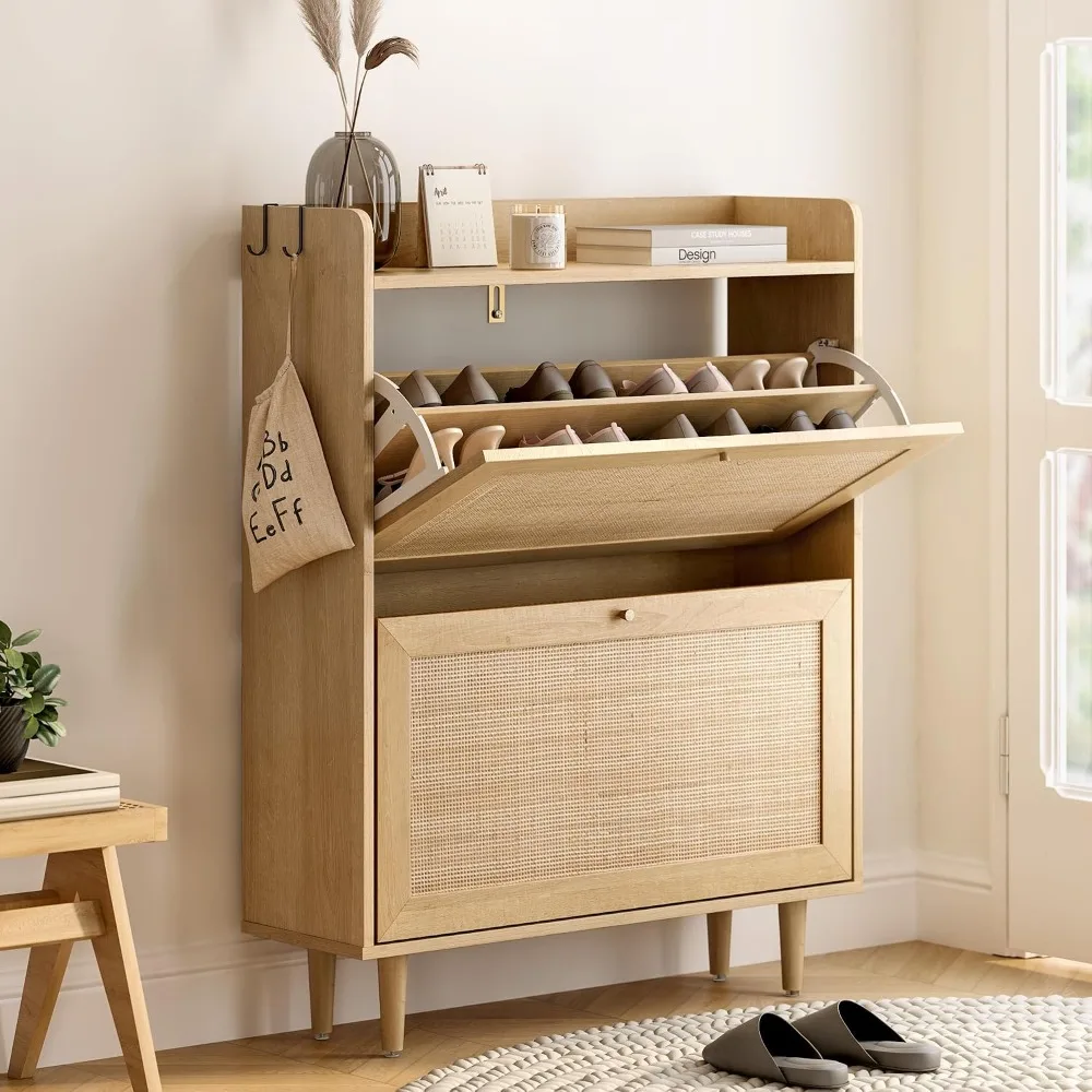Rattan Shoe Storage Cabinet 6
