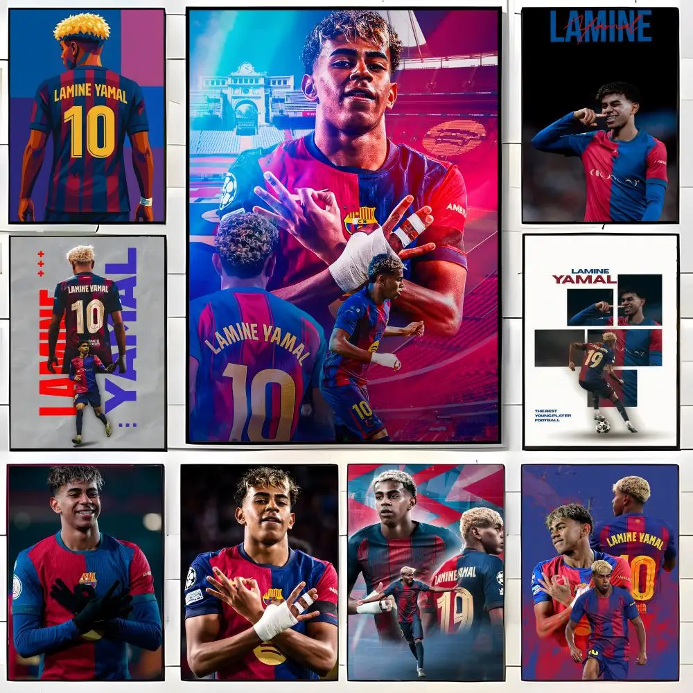 Fußball-Poster, L-Lamine Y-YaS-Poster, Wandkunstdruck, geeignet für Wohnzimmer, Schlafzimmer, Bar, Salon, Heimdekoration, Geschenk