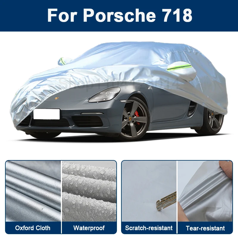 

Outdoor Full Car Cover For Porsche 718 with Reflective Strips Waterproof Snowproof Dustproof UV Protection Exterior Accessories