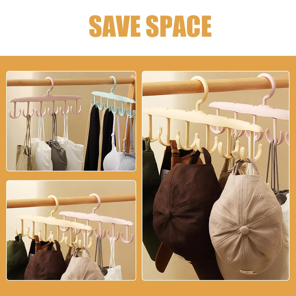 

4pcs Multi Functional Hangers Hanging Closet Organizer Belt Scarf Tie Accessories Storage Pink Yellow Gray Green