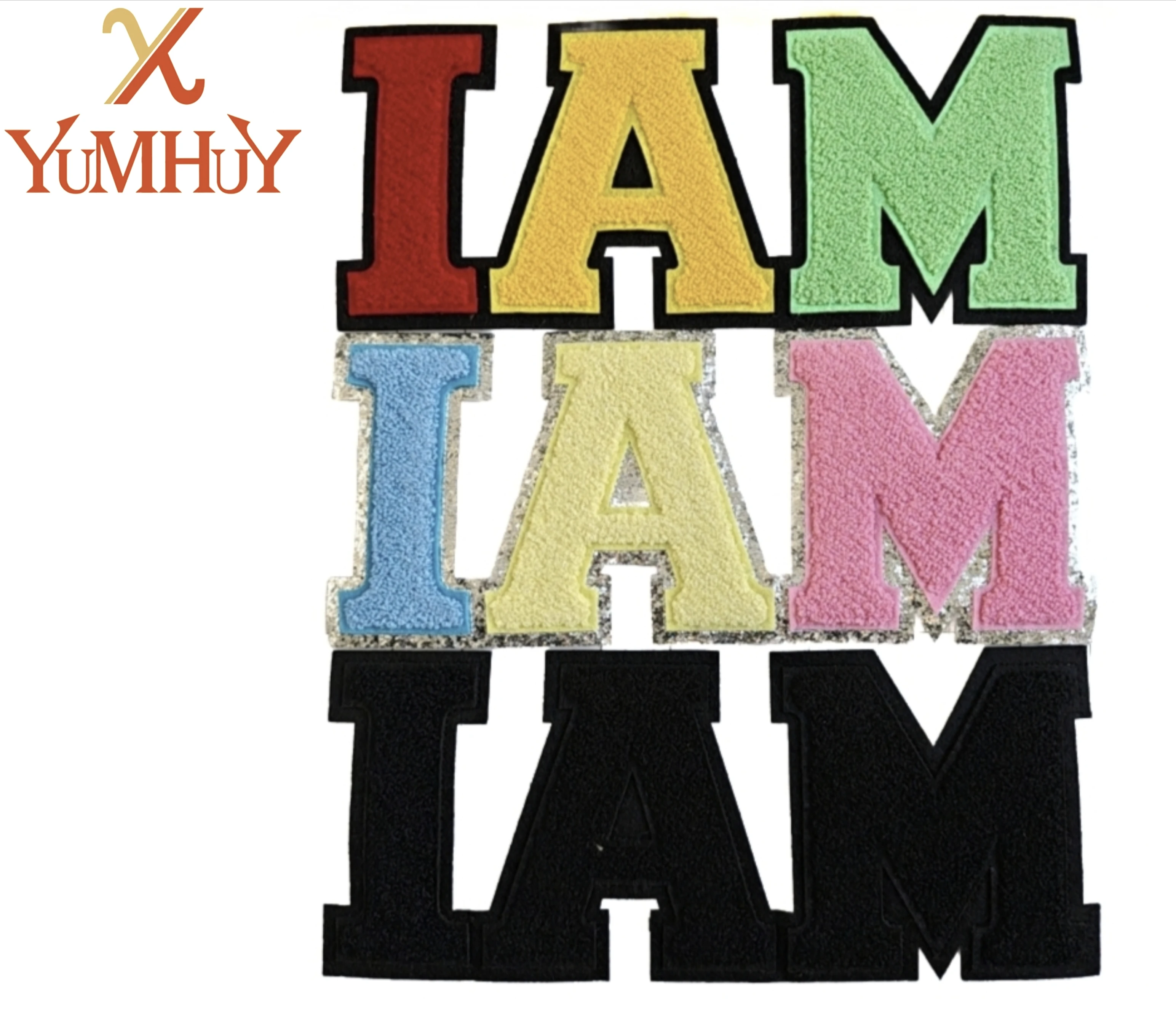 

Sturdy Iron-On 'I AM' Embroidery Patch Washable for Hoodies & Bags Fit
