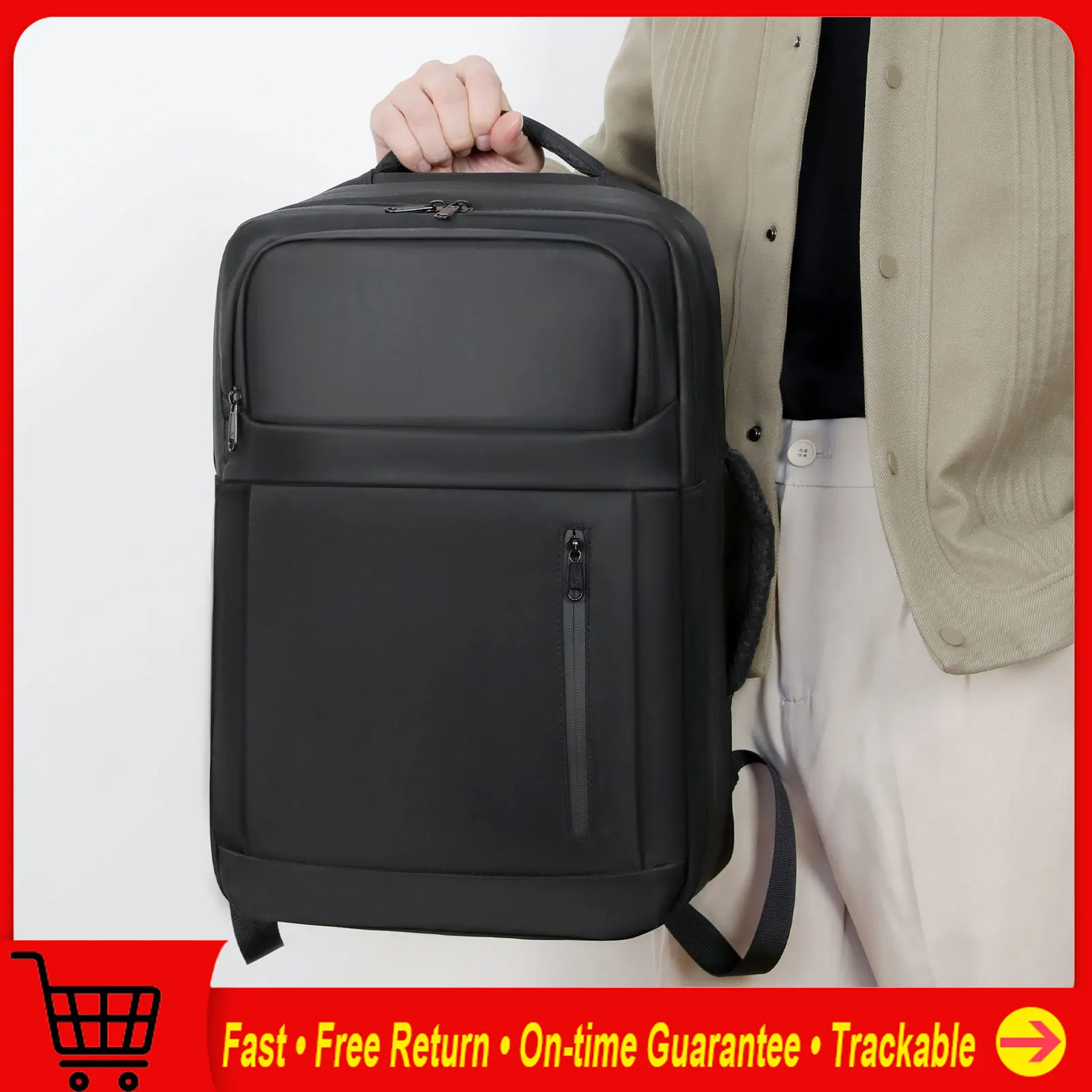 حقيبة ظهر مفرغة مع حقيبة ظهر مضغوطة للسفر، حقيبة ظهر سعة 36 لتر مع ختم مفرغ ومضادة للسرقة وقابلة للتخزين