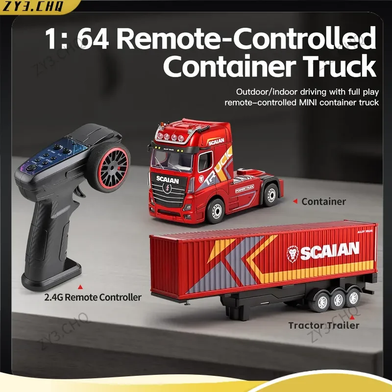 

Радиоуправляемый грузовик-контейнеровоз Wl648, масштаб 1:64, миниатюрная модель из сплава, полноприводный, полностью пропорциональное управление, 2.4G, дрифт-гонки, для всех типов местности, игрушка